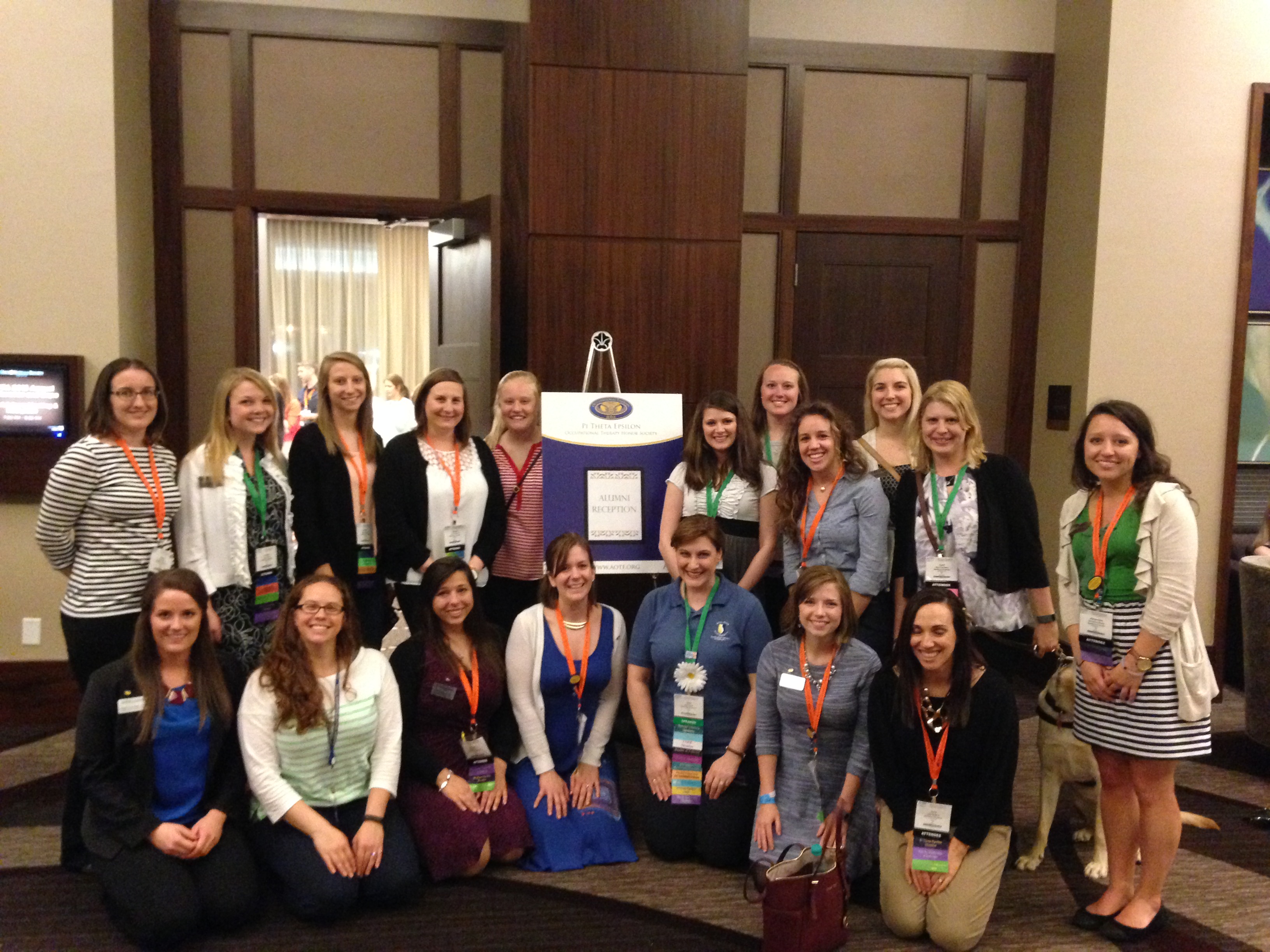 PTE students from Spalding University's Beta Rho chapter at the 2015 PTE Alumni Reception during the AOTA Annual Conference PTE students from Spalding University's Beta Rho chapter at the 2015 PTE Alumni Reception during the AOTA Annual Conference